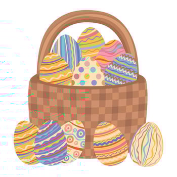 eggs basket illustration vector