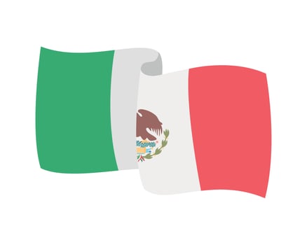 mexican flag illustration vector