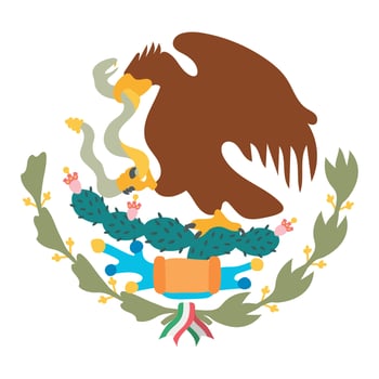 mexican flag emblem vector