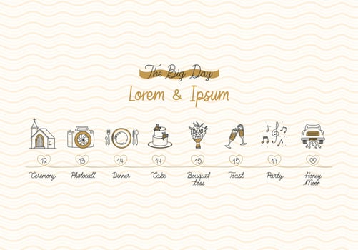 wedding day steps vector
