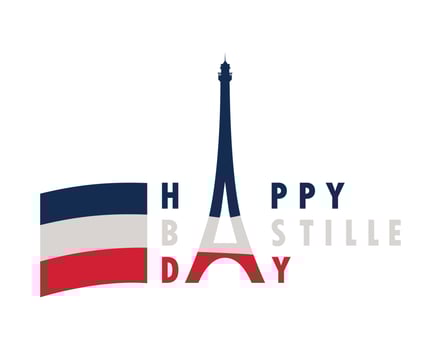 lettering of bastille day vector