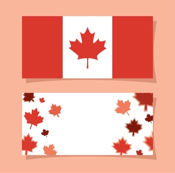 canada banners with maple leaves vector