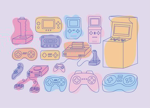 video games items vector