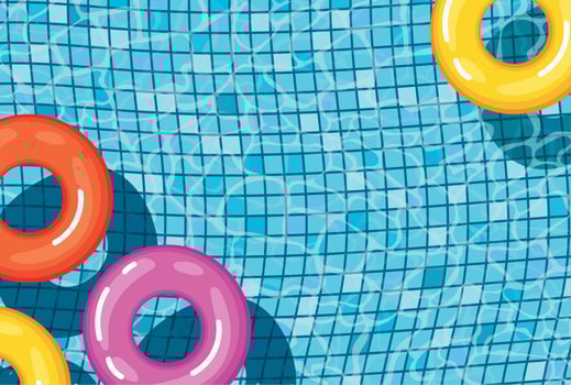pool with lifesavers vector