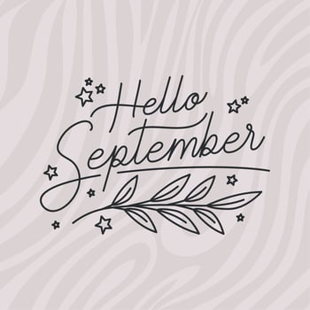 cartel of hello september vector