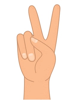hand doing peace symbol vector