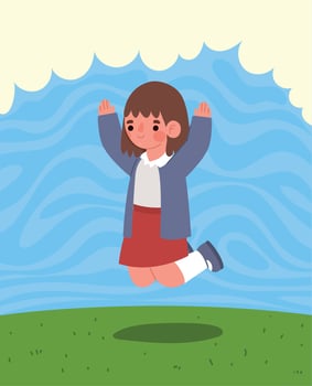 school kid illustration vector