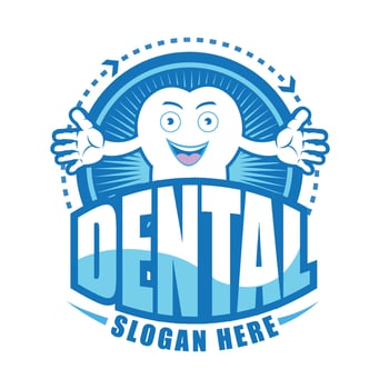 Cartoon Smiling tooth symbol.It's Happy smile concept. vector