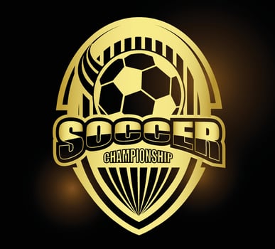 Illustration of golden soccer symbol or logo vector