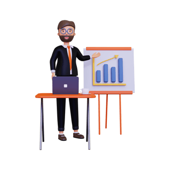 3d Businessman giving a presentation png