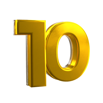 3D Number 10 Mental yellow png