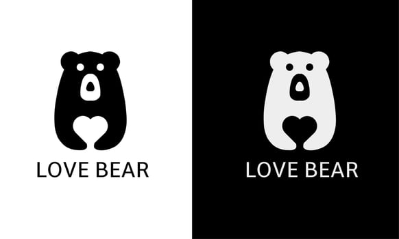 Illustration vector graphic of logo template bear hug love