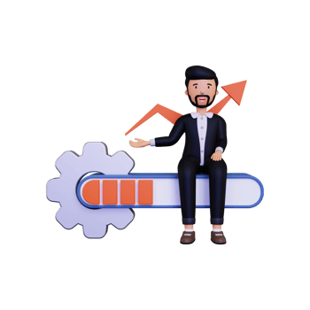 3d Businessman showing process chart png
