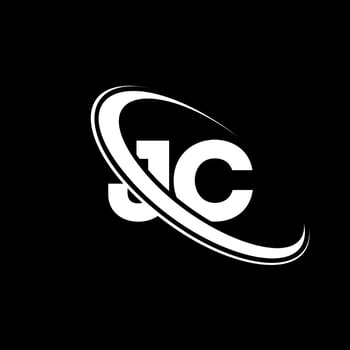 JC logo. J C design. White JC letter. JC letter logo design. Initial letter JC linked circle uppercase monogram logo. vector
