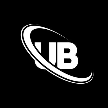 UB logo. U B design. White UB letter. UB letter logo design. Initial letter UB linked circle uppercase monogram logo. vector