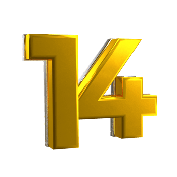 3D Number 14 Mental yellow png