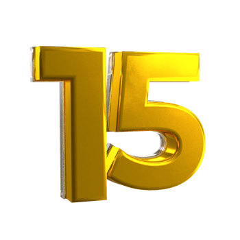 3D Number 15 Mental yellow png