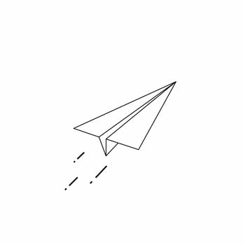 paper plane icon isolated on white background vector