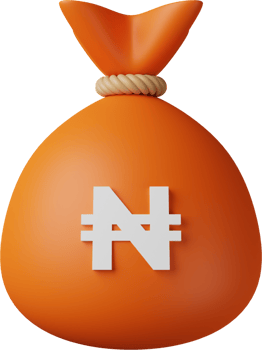 Orange Money Bag Naira 3D Illustration png