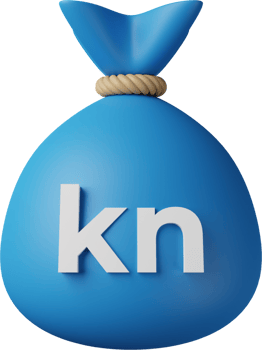 Blue Money Bag Kuna 3D Illustration png