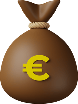 Brown Money Bag Euro 3D Illustration png