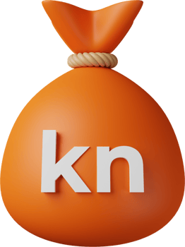 Orange Money Bag Kuna 3D Illustration png