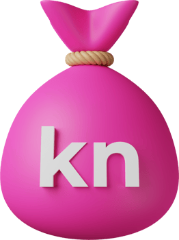 Pink Money Bag Kuna 3D Illustration png