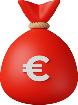 Red Money Bag Euro 3D Illustration png