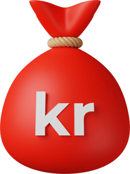 Red Money Bag Krona 3D Illustration png