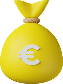 Yellow Money Bag Euro 3D Illustration png