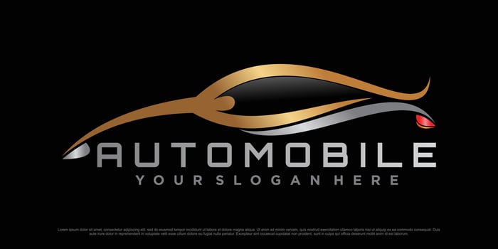 Car logo design with sports car icon and modern concept Premium Vector