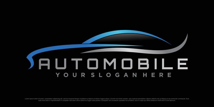 Car logo design with sports car icon and modern concept Premium Vector