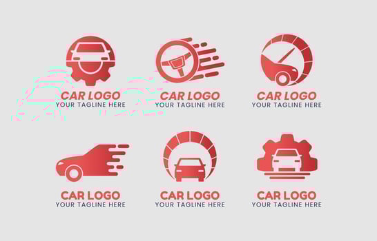 Gradient Red Car Logo Set vector