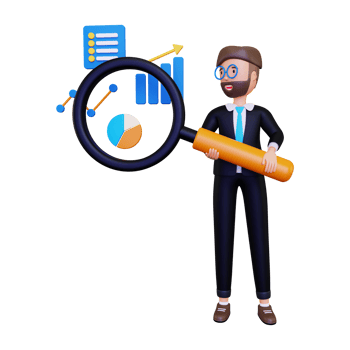 3d Data analytics doing future business prediction png