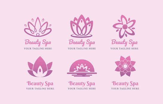 Beauty Pink Spa Logo Set vector