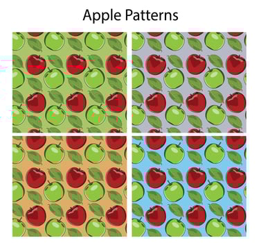 Apple Seamless Pattern in Different Background vector