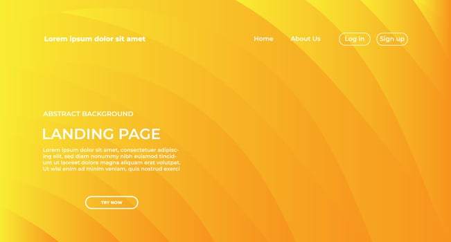 Landing page Yellow Background Template Design. Abstract Modern Website Background vector
