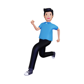 3d Man running rapidly png