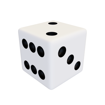 White realistic dice. png
