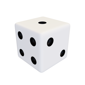 White realistic dice. png