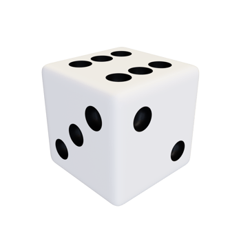 White realistic dice. png