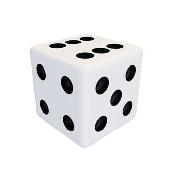 White realistic dice. png