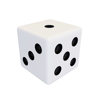 White realistic dice. png