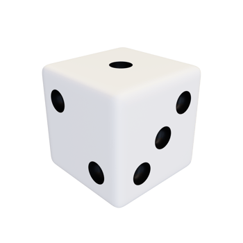 White realistic dice. png