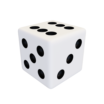 White realistic dice. png
