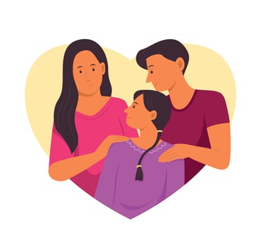 Parents Taking Care of Daughter vector