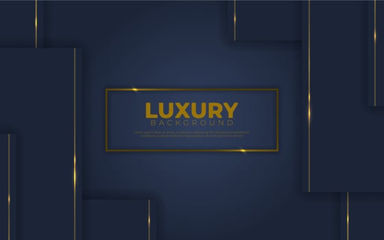Abstract geometric luxury dark blue gold background. vector