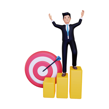 3d Businessman working on business goal png