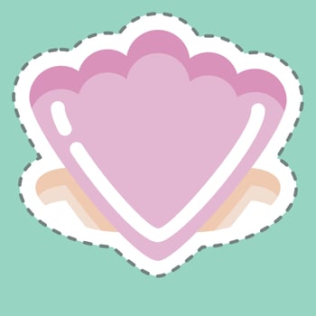 Sticker line cut Shell. suitable for Summer symbol. simple design editable. design template vector. simple illustration vector
