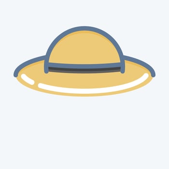 Icon Hat. suitable for Summer symbol. doodle style. simple design editable. design template vector. simple illustration vector